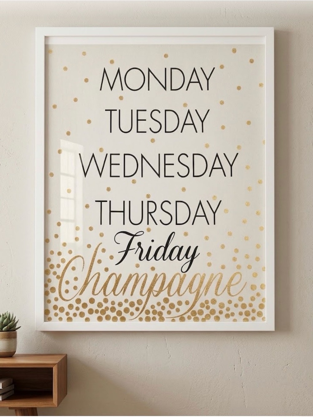 Champagne Days Wall Art - Gold and Black